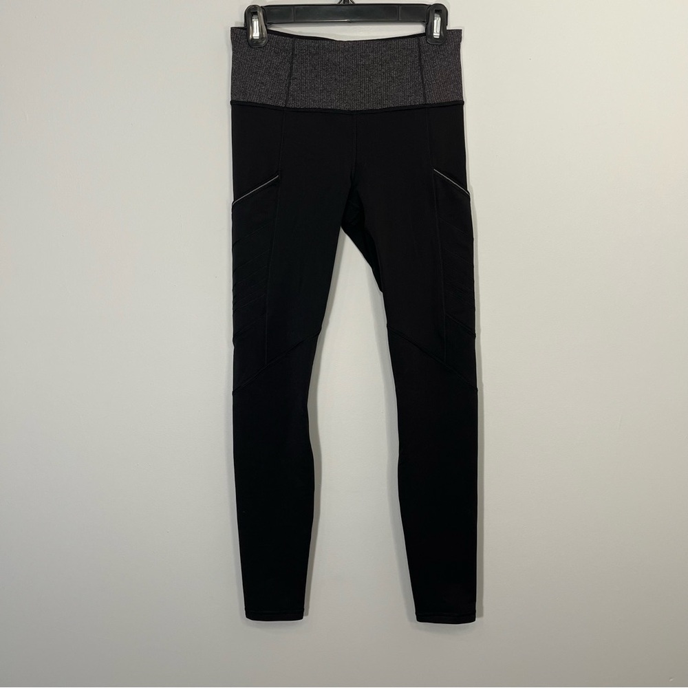 Lululemon Pants Womens 6 Black Pace Rear Zip Pocket Leggings 28 Inch Yoga Run